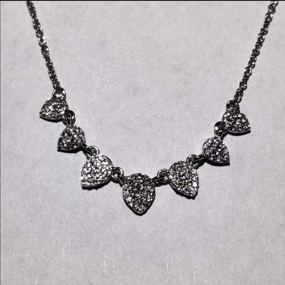 Express Delicate Silver Chain Necklace W/ Crystals